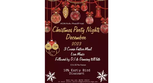 Christmas Party Nights 2024 at Muthu Westcliff Hotel